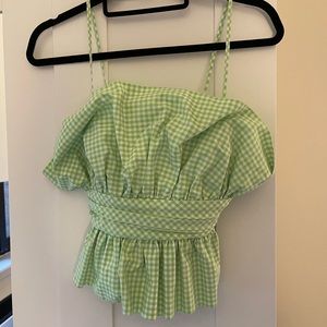 Green gingham Zara tank top
